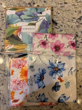 Mansphil set of 3 Silk Handbag Scarves